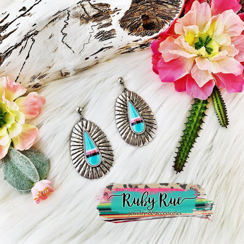 Mint Striped Earrings - Ruby Rue Jewelry & Accessories