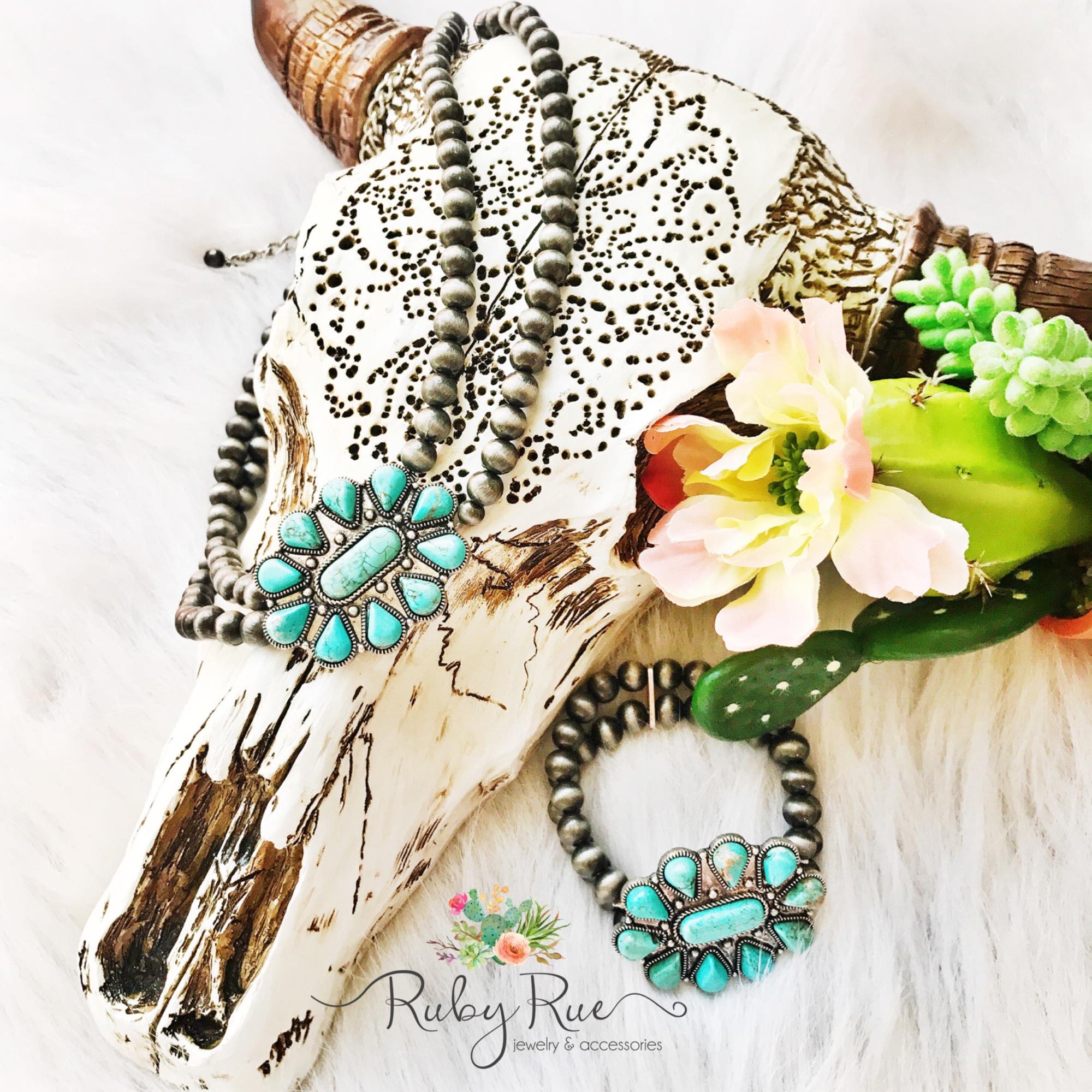 The Laynee Turquoise Bracelet - Ruby Rue Jewelry & Accessories