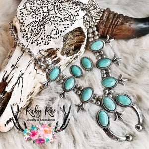 Turquoise & Silver Squash Set - Ruby Rue Jewelry & Accessories