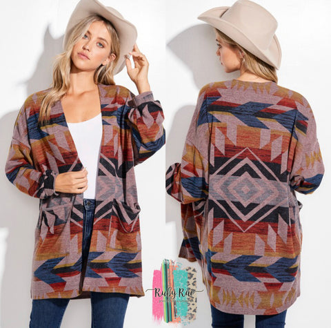 The Madison Aztec Cardigan - Ruby Rue Jewelry & Accessories