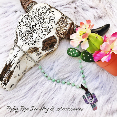 Cheeky’s Aztec Cactus Necklace - Ruby Rue Jewelry & Accessories