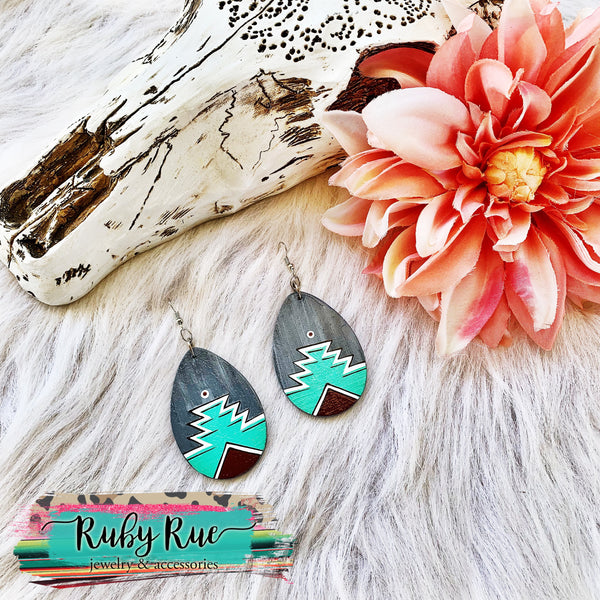 Hand-painted Wood Earrings - Ruby Rue Jewelry & Accessories