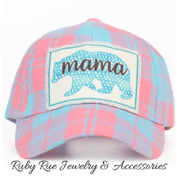 Mama Bear Plaid Hat - Ruby Rue Jewelry & Accessories