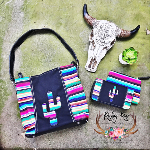 Black Serape Cactus Handbag - Ruby Rue Jewelry & Accessories