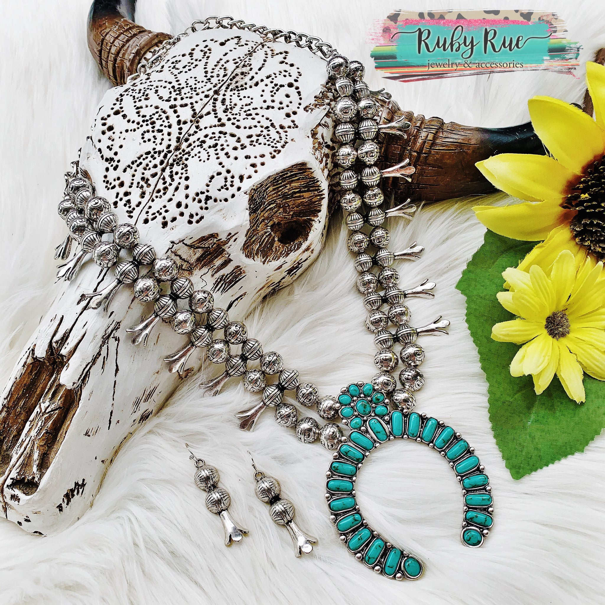 The Nikki Turquoise Squash Set - Ruby Rue Jewelry & Accessories