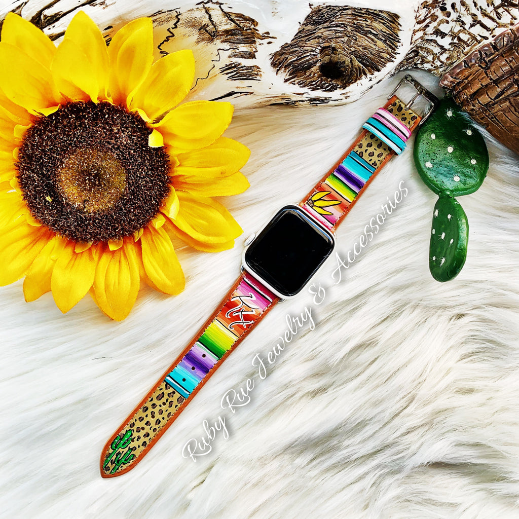 Custom Hand Painted Apple/Fitbit Leather Bands – Ruby Rue Jewelry ...
