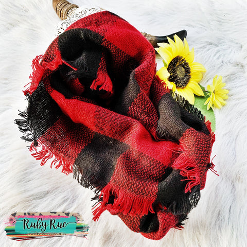 Plaid Infinity Scarf - Ruby Rue Jewelry & Accessories