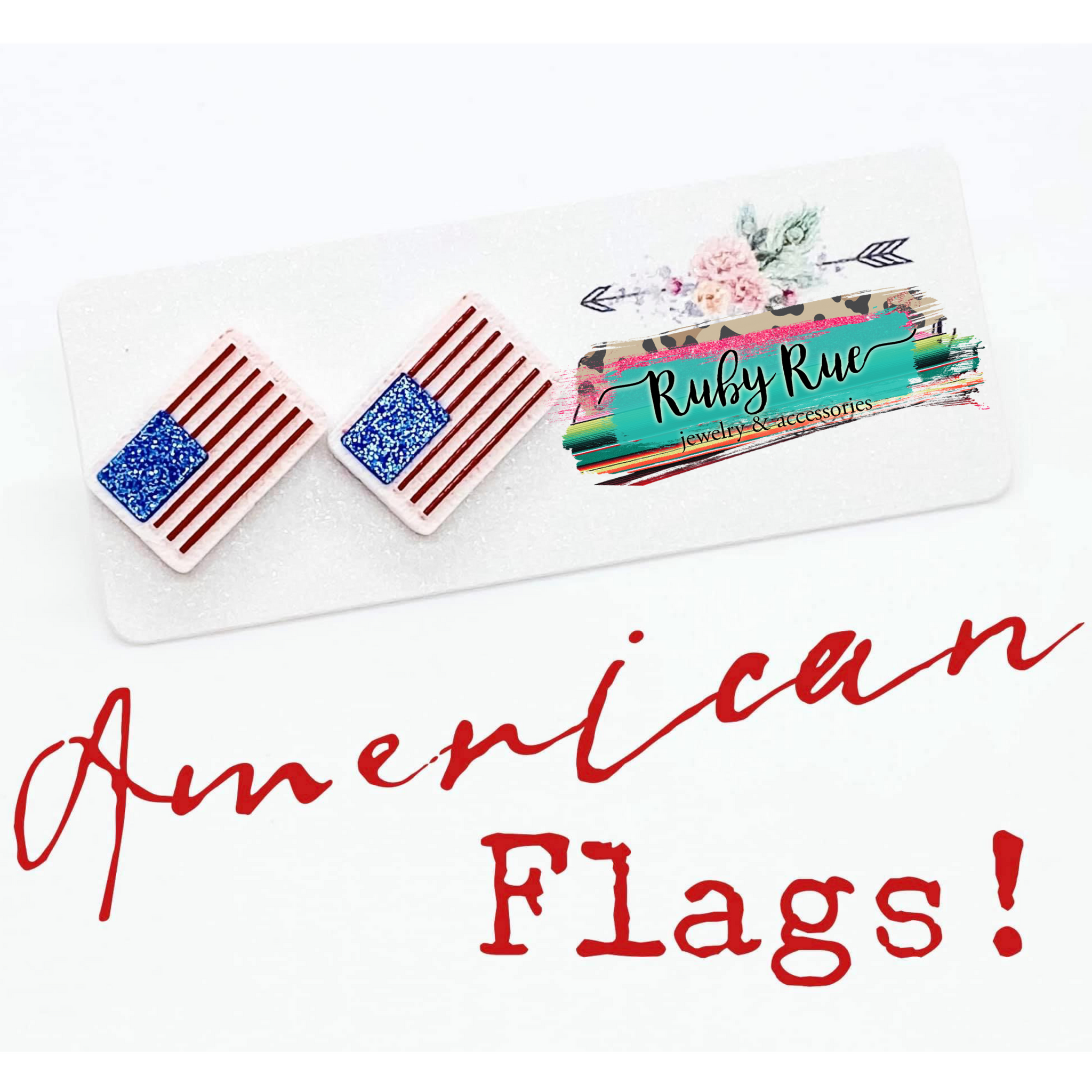 American Flag Earrings - Ruby Rue Jewelry & Accessories
