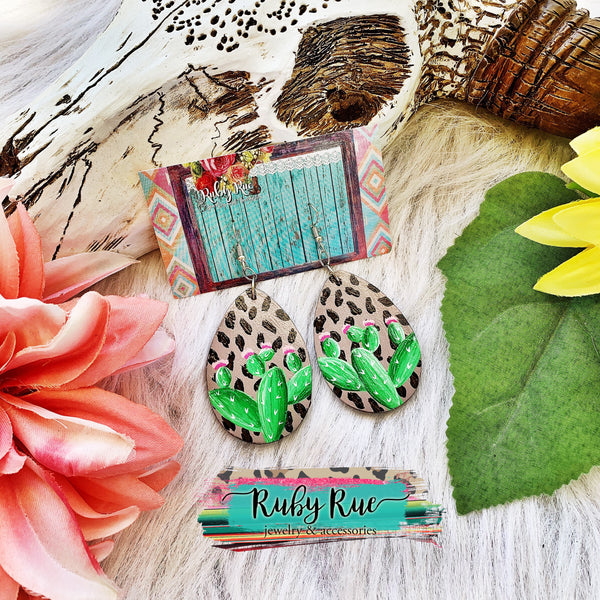 Hand-painted Wood Earrings - Ruby Rue Jewelry & Accessories