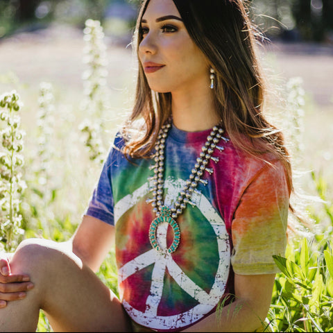 Peace Out Tye Dye Tee - Ruby Rue Jewelry & Accessories